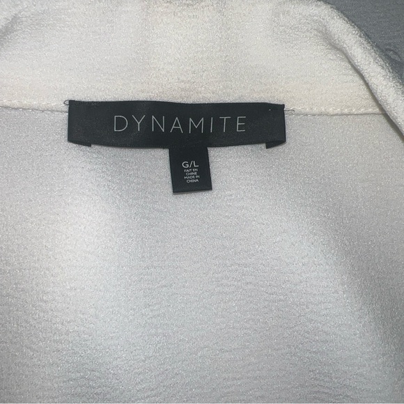 Dynamite Chic Crepe knit Off white/Cream Open-Front Duster Vest Size L - Picture 4 of 7